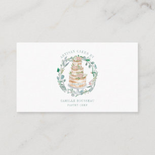 Pastry Bakery Chef Baker Elegant Cake  Business Ca Card