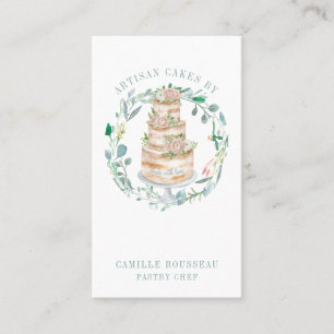 Pastry Bakery Chef Baker Elegant Cake Business Card