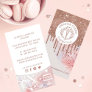 Pastry Bakery Whisk Glitter Rose Gold Pink Drips Business Card