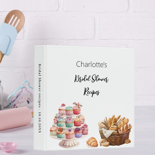 Pastry baking cooking Bridal Shower recipes 3 Ring Binder (Creator Uploaded)