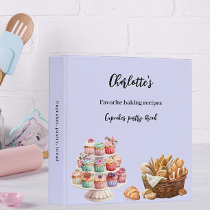 Pastry baking cooking lavender cupcakes recipes 3 ring binder