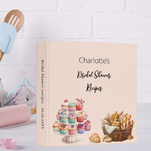 Pastry baking cream Bridal Shower recipes 3 Ring Binder