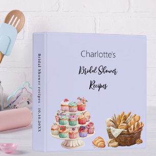 Pastry baking lavender Bridal Shower recipes 3 Ring Binder