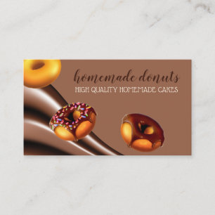 Pastry Cafe Brown Chocolate Donut Business Card
