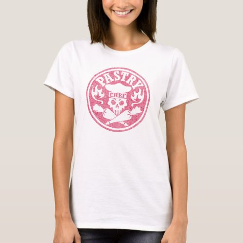 Pastry Chef and Crossed Pastry Bags Pink T_Shirt