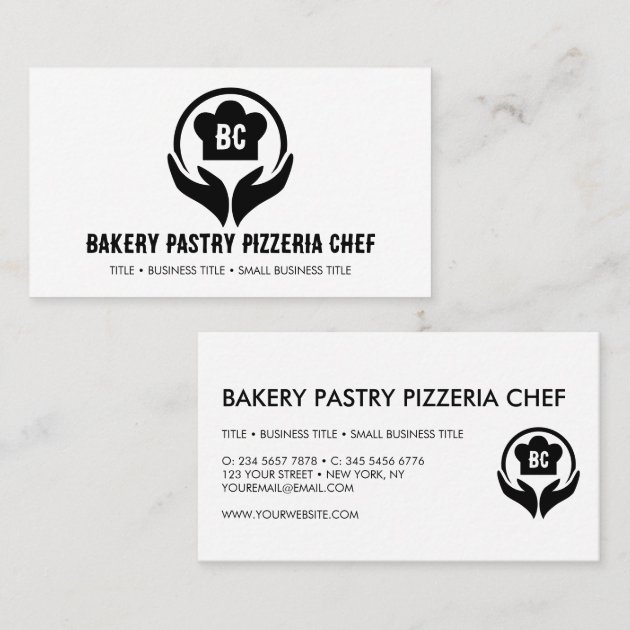 Private: Pastry Chef Bakery Pizzeria Cook Logo Business Card