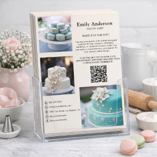 Pastry Chef Bakery Services Photo QR Code Flyer