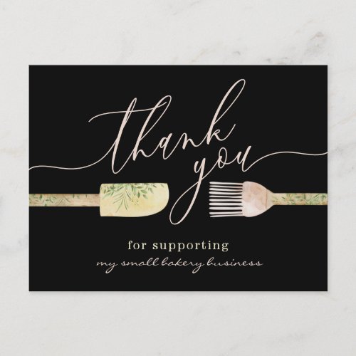 Pastry chef bakery thank you postcard