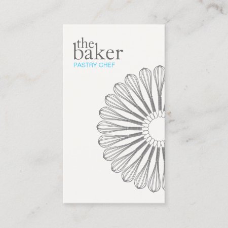 Pastry Chef Baking Whisk Modern Catering Business Card