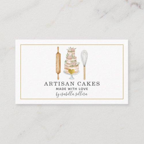 Pastry Chef Cake And Baking Utensils Business Card
