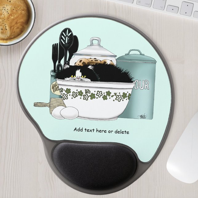 Pastry Chef Cat Blue Gel Mouse Pad (Creator Uploaded)