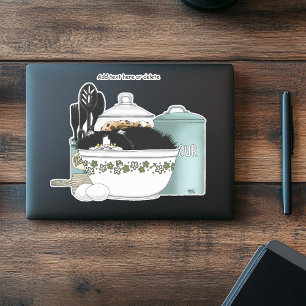 Pastry Chef Cat Blue Sticker