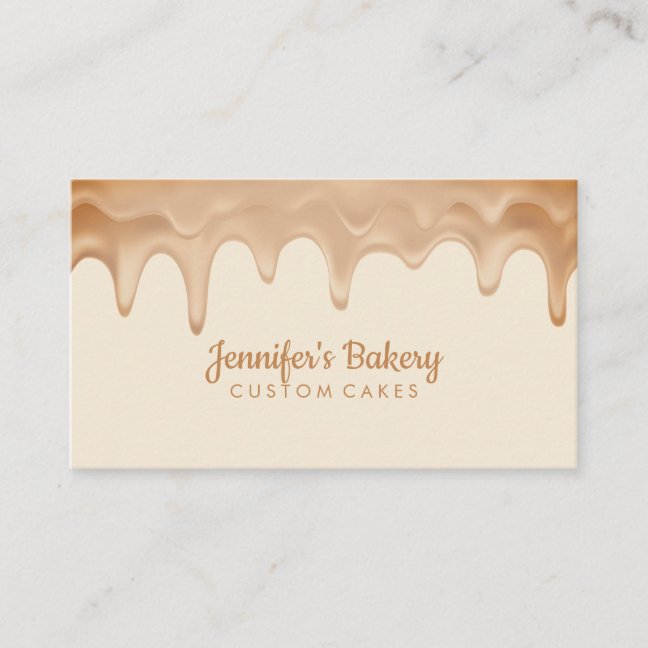 Pastry Chef Chocolate dripping Business Card
