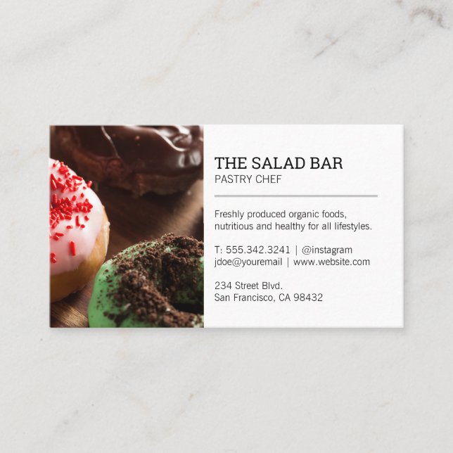 Pastry Chef | Donuts Business Card (Front)