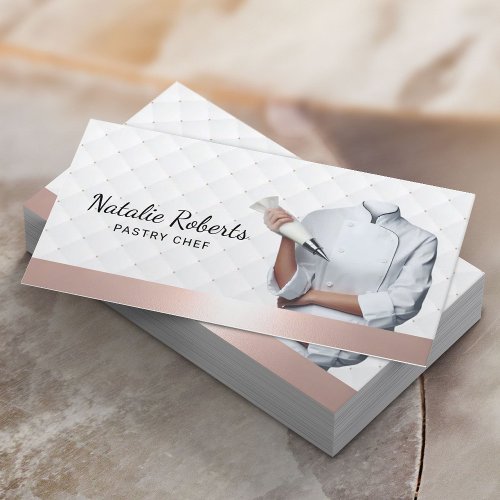 Pastry Chef Luxury Rose Gold Sweet Cake Bakery Business Card