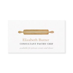 Pastry chef or private baking classes, rolling pin business card