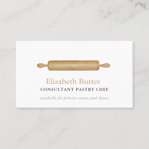 Pastry chef or private baking classes rolling pin business card