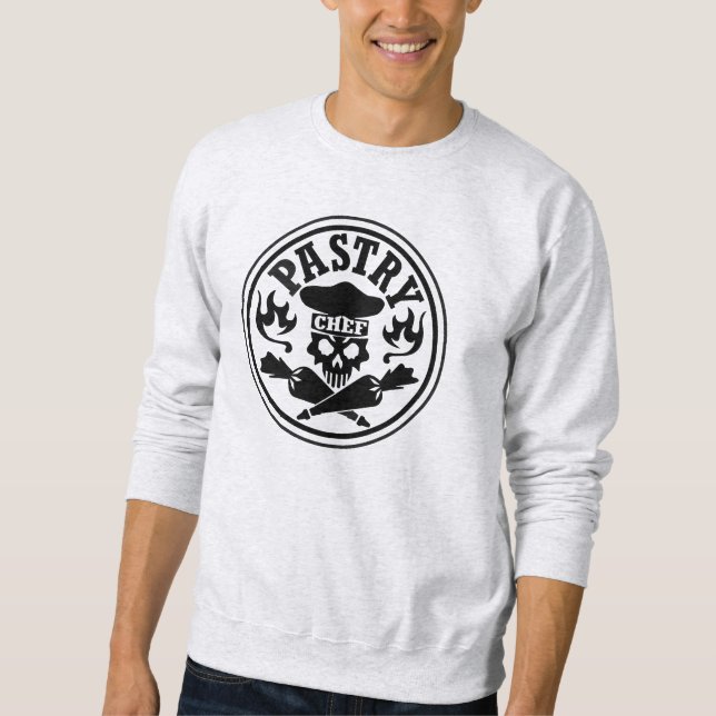 Pastry Chef Skull and Crossed Pastry Bags Sweatshirt (Front)