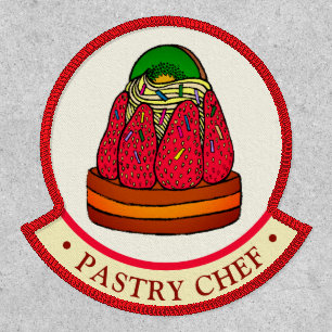 Pastry Chef Strawberry Cupcake Cute Professional Patch