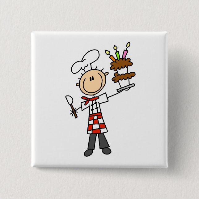 Pastry Chef Tshirts and Gifts Button (Front)