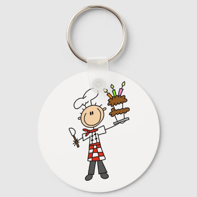 Pastry Chef Tshirts and Gifts Keychain (Front)