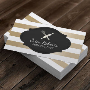 Pastry Chef Whisk & Rolling Pin Bakery Catering Business Card