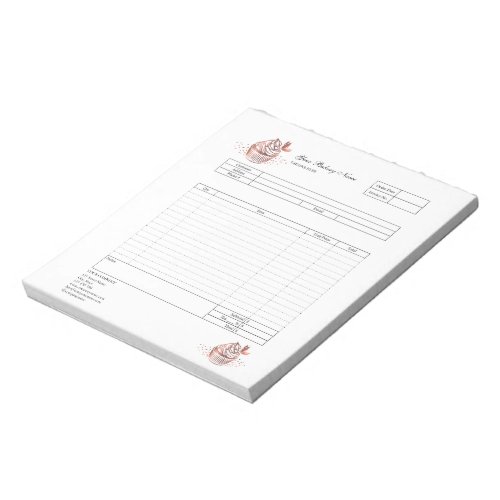 Pastry Cupcake Bakery Order Form Invoice  Notepad