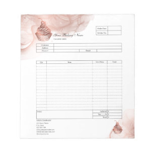 Pastry Cupcake Bakery Order Form Invoice Notepad