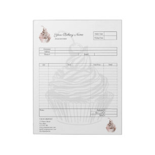 Pastry Cupcake Bakery Order Form Invoice Notepad