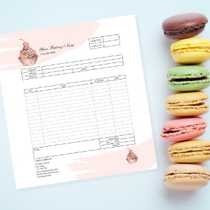Pastry Cupcake Bakery Order Form Invoice Notepad