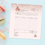 Pastry Cupcake Bakery Order Form Invoice  Notepad at Zazzle