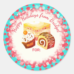 Pastry desserts holiday baking Christmas to from Classic Round Sticker