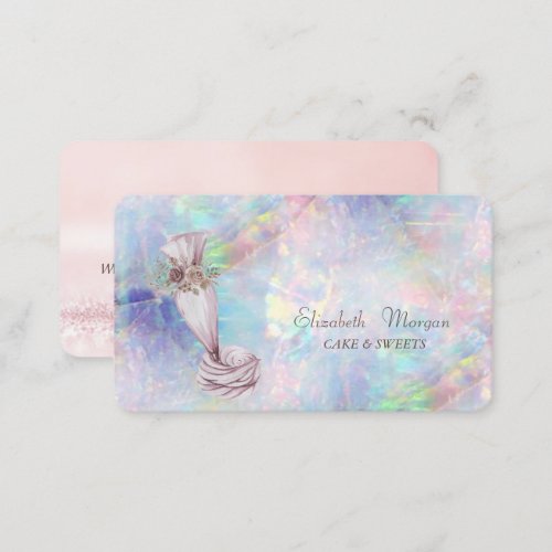 Pastry Hand Tools Piping Bag HolographicOpal   Business Card