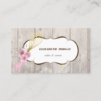 Pastry Hand Tools   Wood Texture  Business Card by Biglibigli at Zazzle