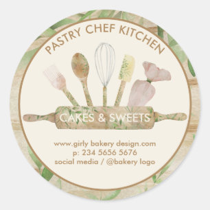 Pastry Home Bakery Chef Classic Round Sticker