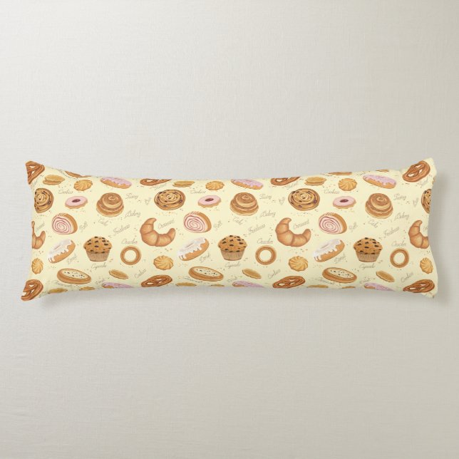 Pastry Pattern Body Pillow (Front)