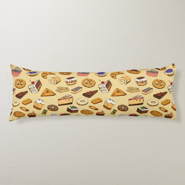 Pastry Pattern Body Pillow (Front)