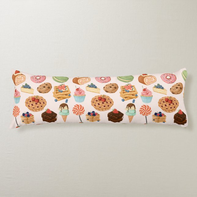 Pastry Pattern Body Pillow (Front)