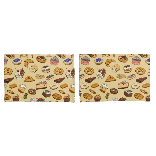 Pastry Pattern Pillow Case (Front-Set)