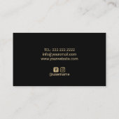 Pastry Personal Chef Modern Black & Gold Bakery Business Card (Back)