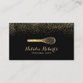 Pastry Personal Chef Modern Black & Gold Bakery Business Card (Front)