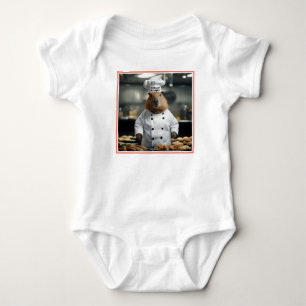 Pastry Prowess: The Culinary Capybara Baby Bodysuit