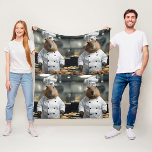 Pastry Prowess: The Culinary Capybara Fleece Blanket