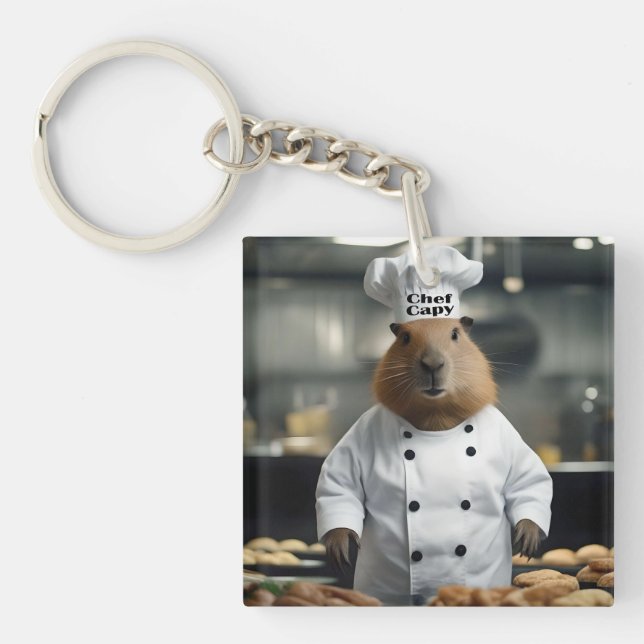 Pastry Prowess: The Culinary Capybara Keychain (Front)