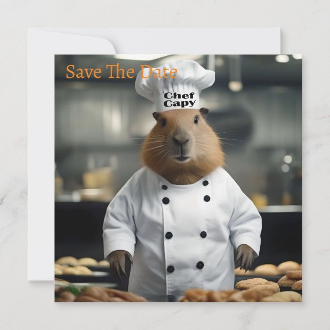 Pastry Prowess: The Culinary Capybara Save The Date (Front)