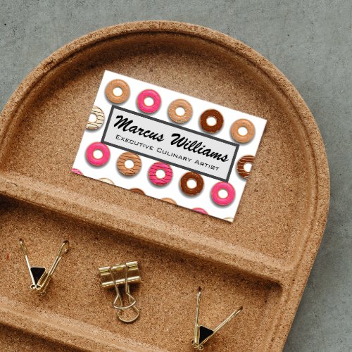 Pastry Shop  Donut Pattern Business Card