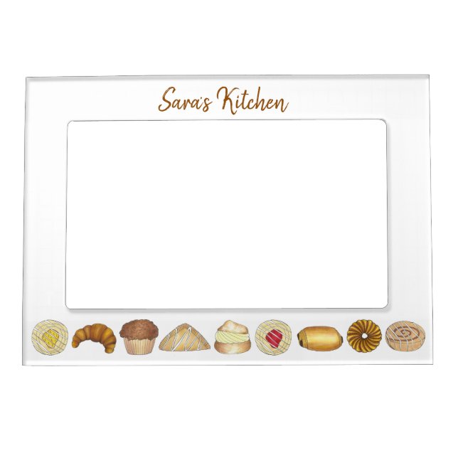 Pastry Tray Croissant Danish Muffin Baked Goods Magnetic Frame (Front)