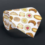 Pastry Tray Croissant Danish Muffin Baked Goods Neck Tie<br><div class="desc">Design features an original marker illustration of a row of pastry tray classics, including muffins, donuts, danishes, turnovers, croissants, cream puffs, pain au chocolat, and cinnamon buns. Great for any baker, foodie, or lover of baked goods or breakfast cuisine! These pastry illustrations are also available on other products. Don't see...</div>