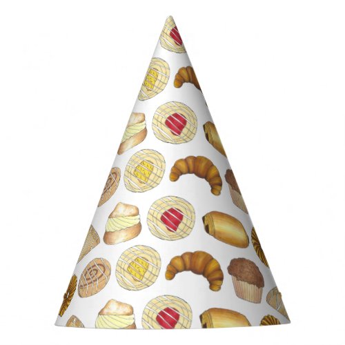 Pastry Tray Croissant Danish Muffin Baked Goods Party Hat