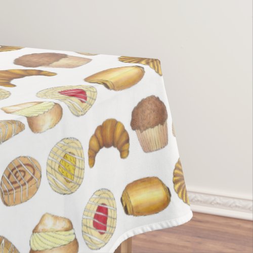 Pastry Tray Croissant Danish Muffin Baked Goods Tablecloth